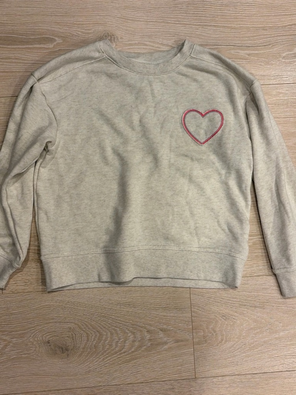 Cat & Jack Light Ivory Pullover Sweatshirt with Pink Logo Accent